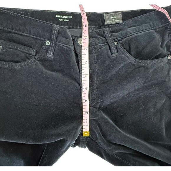 AG Adriano Goldschmied Velvet The Legging Super Skinny Pants Size 29 R Black USA - Picture 12 of 14